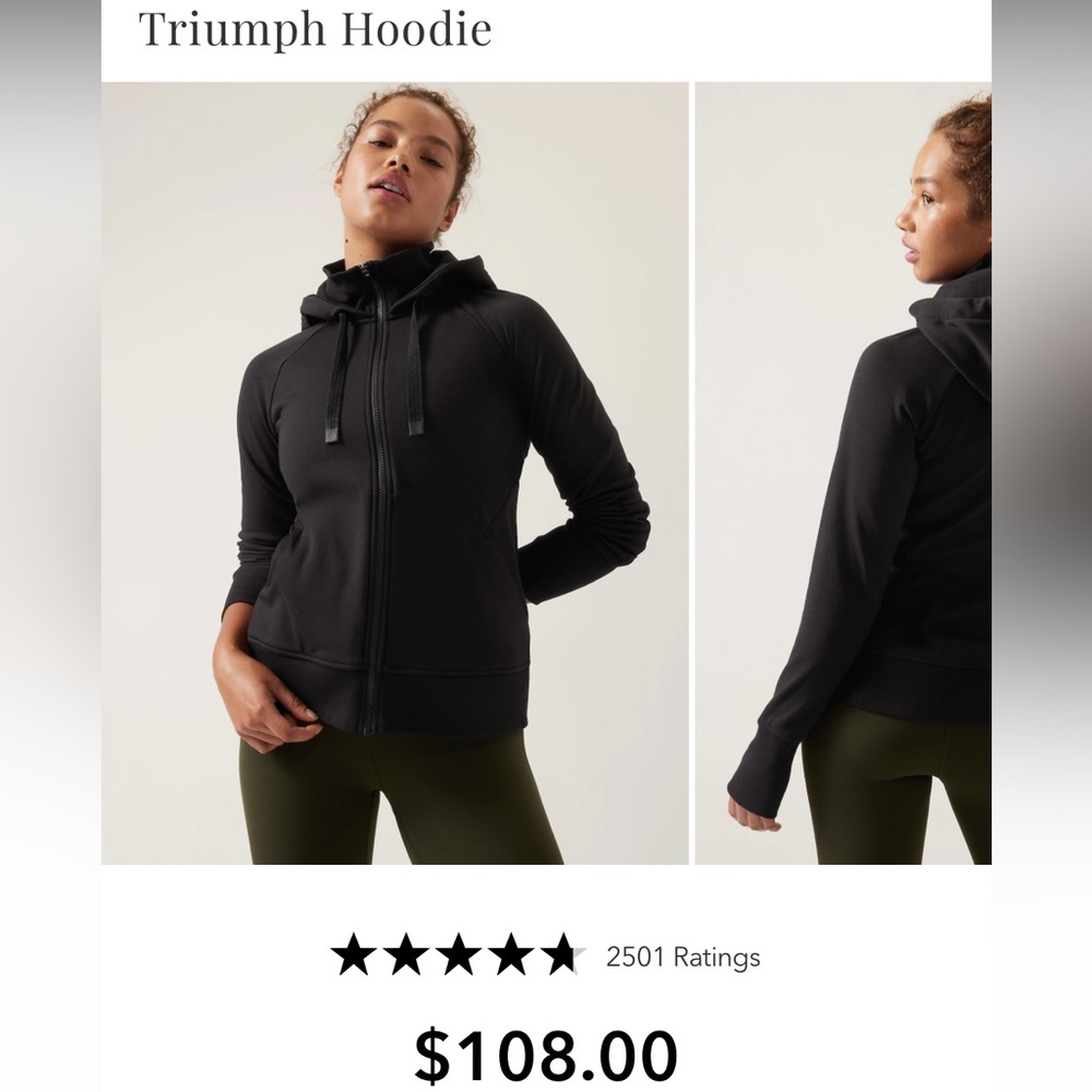 Athleta Black Triumph Zip.